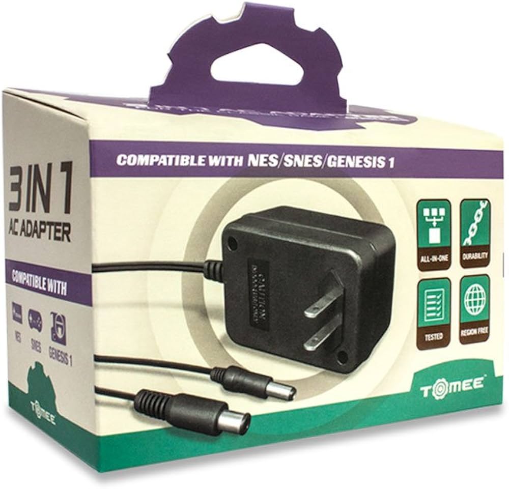 AC Adapter 3 in 1 - NES/SNES/GENESIS 1 - Tomee - High Quality (W5)
